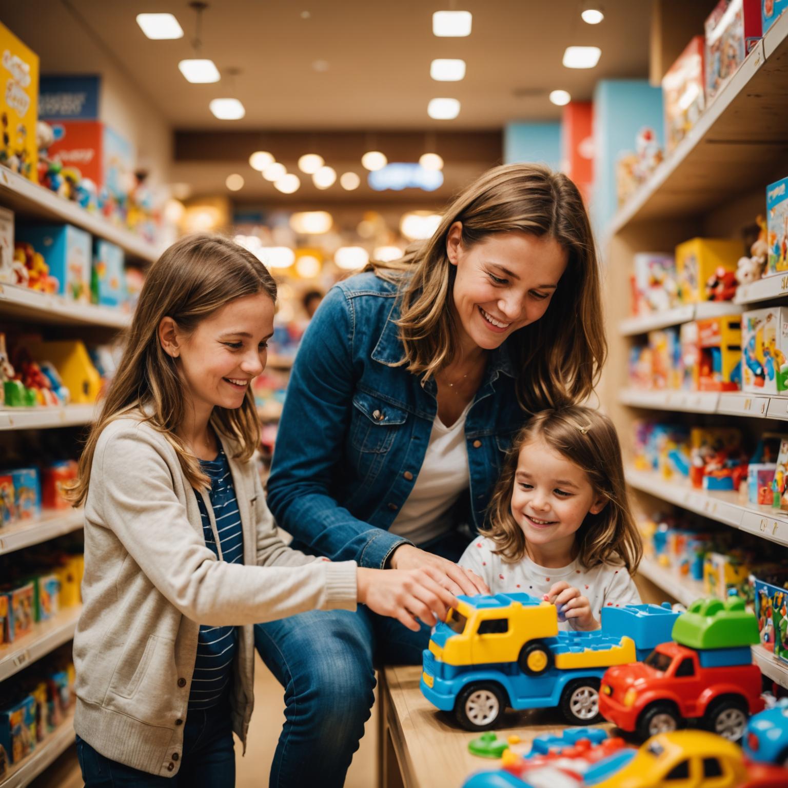 Family browsing toys at PlayJoy