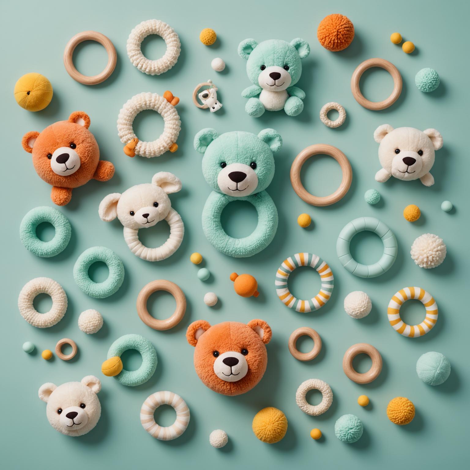 Soft plush baby toys and sensory play items